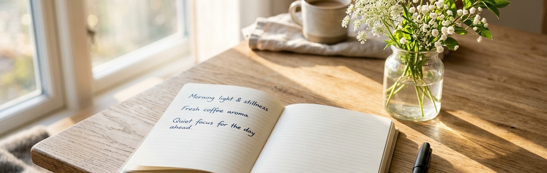 Journaling de gratitud en libreta elegante - Totum Caffe