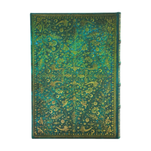 Paperblanks Libreta Flor Esmeralda (Midi, Tapa Dura, Rayado) contraportada y diseño posterior