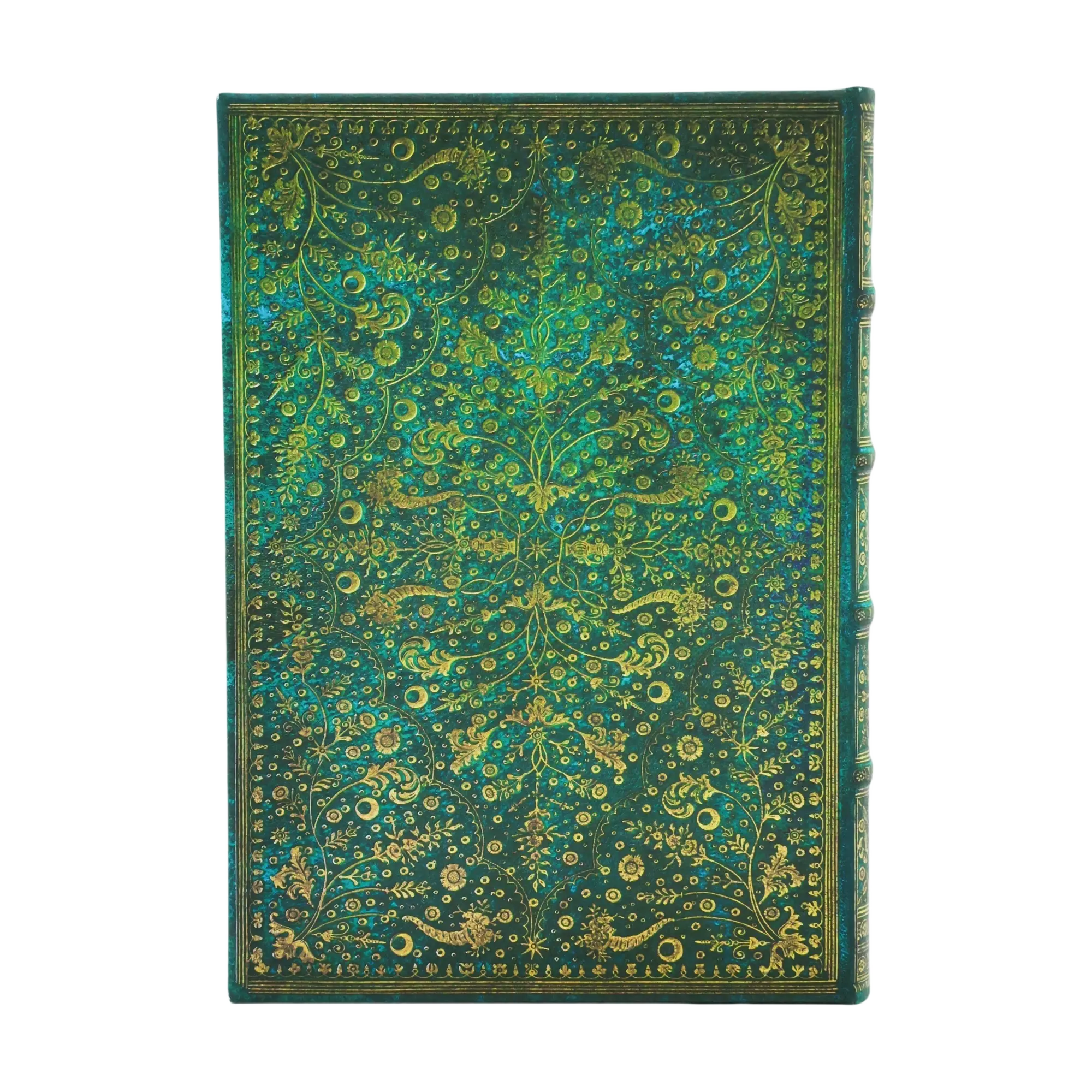 Paperblanks Libreta Flor Esmeralda (Midi, Tapa Dura, Rayado) contraportada y diseño posterior