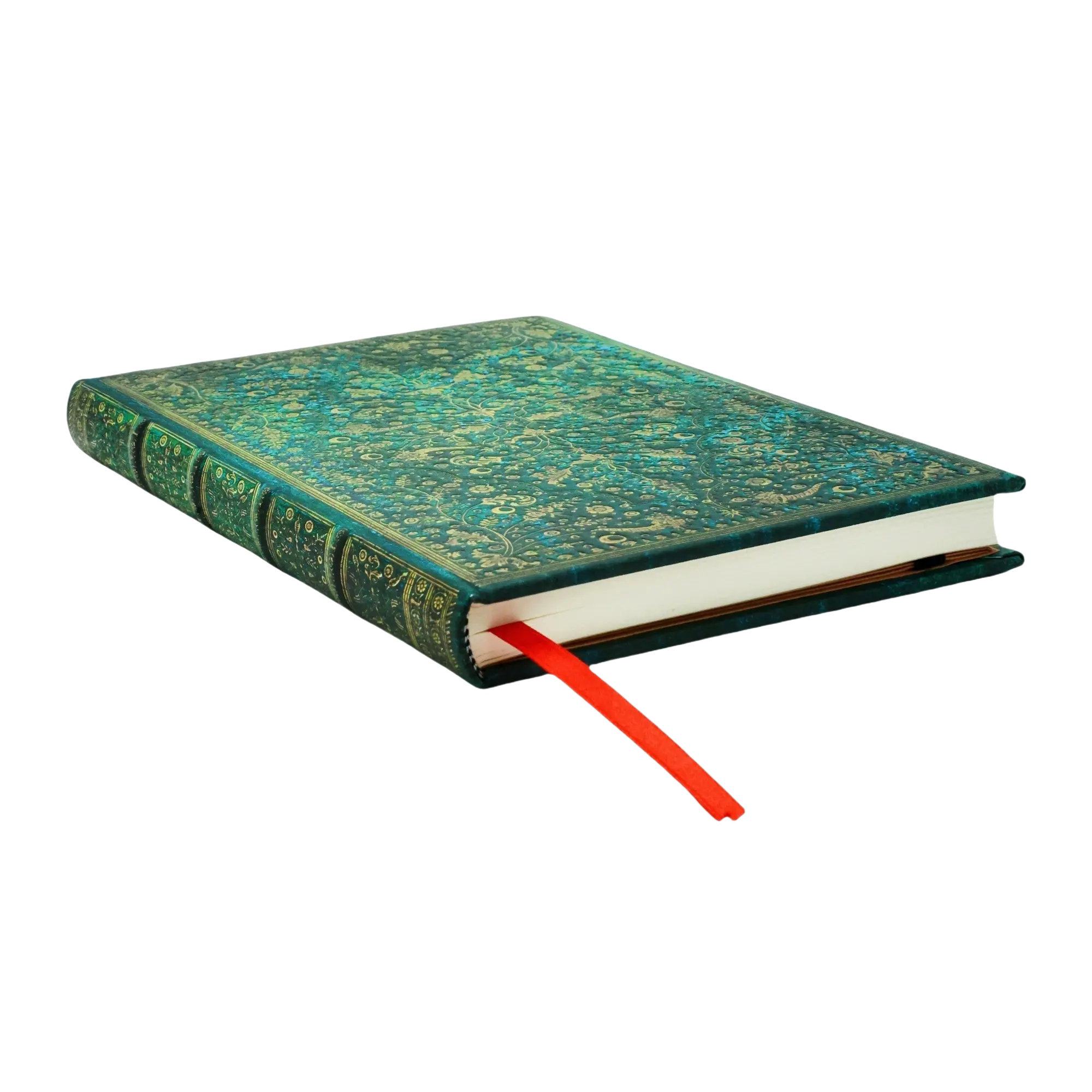Paperblanks Libreta Flor Esmeralda (Midi, Tapa Dura, Rayado) cantos y lomo