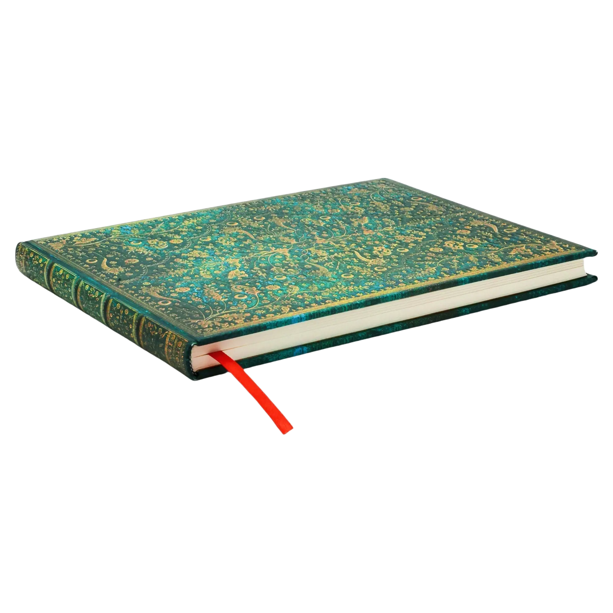 Paperblanks Libro de Visitas Flor Esmeralda (Guest Book Rayado) cantos y lomo