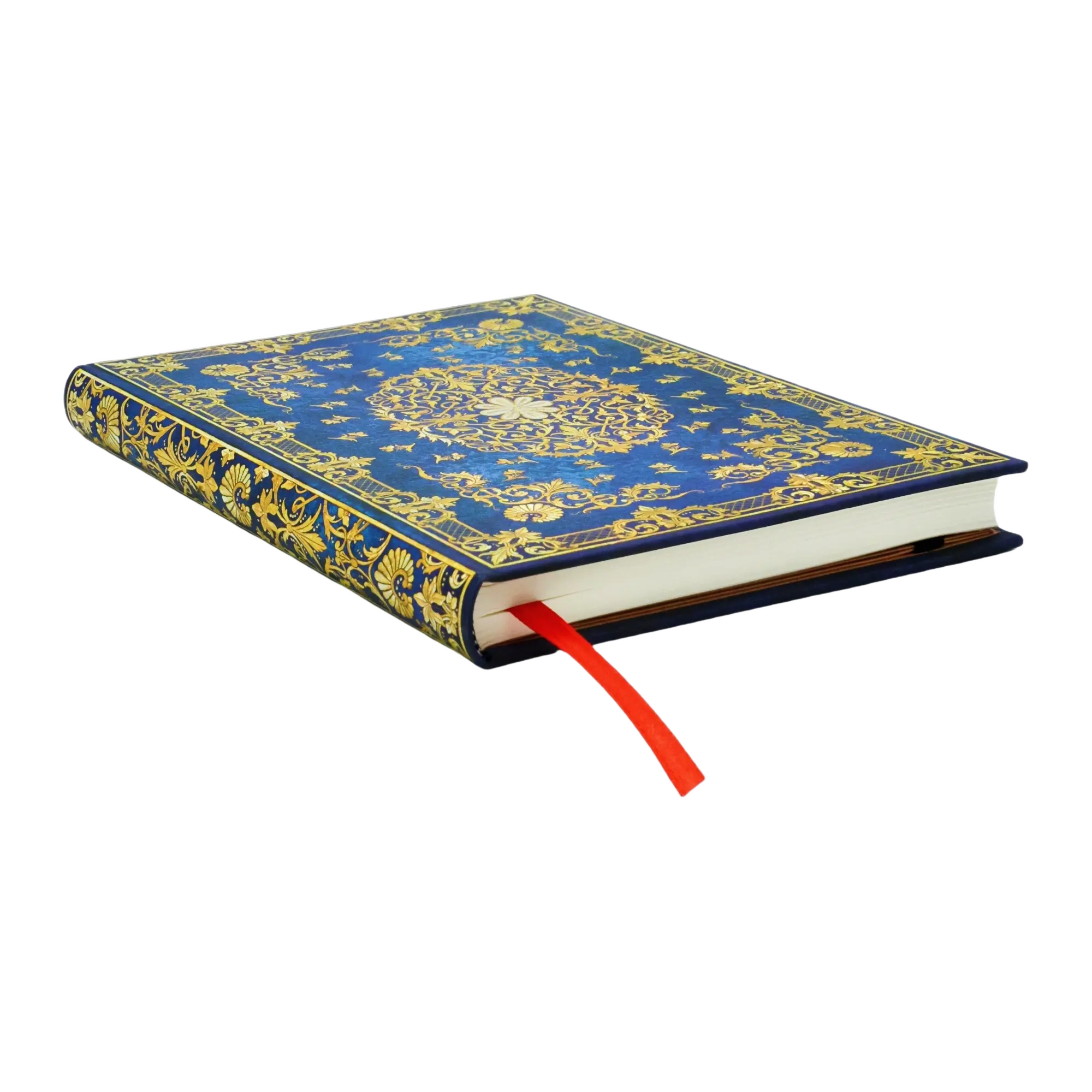 Paperblanks Libreta Cielo de Seda - Estrella Guía (Midi, Tapa Dura, Rayado) cantos y lomo