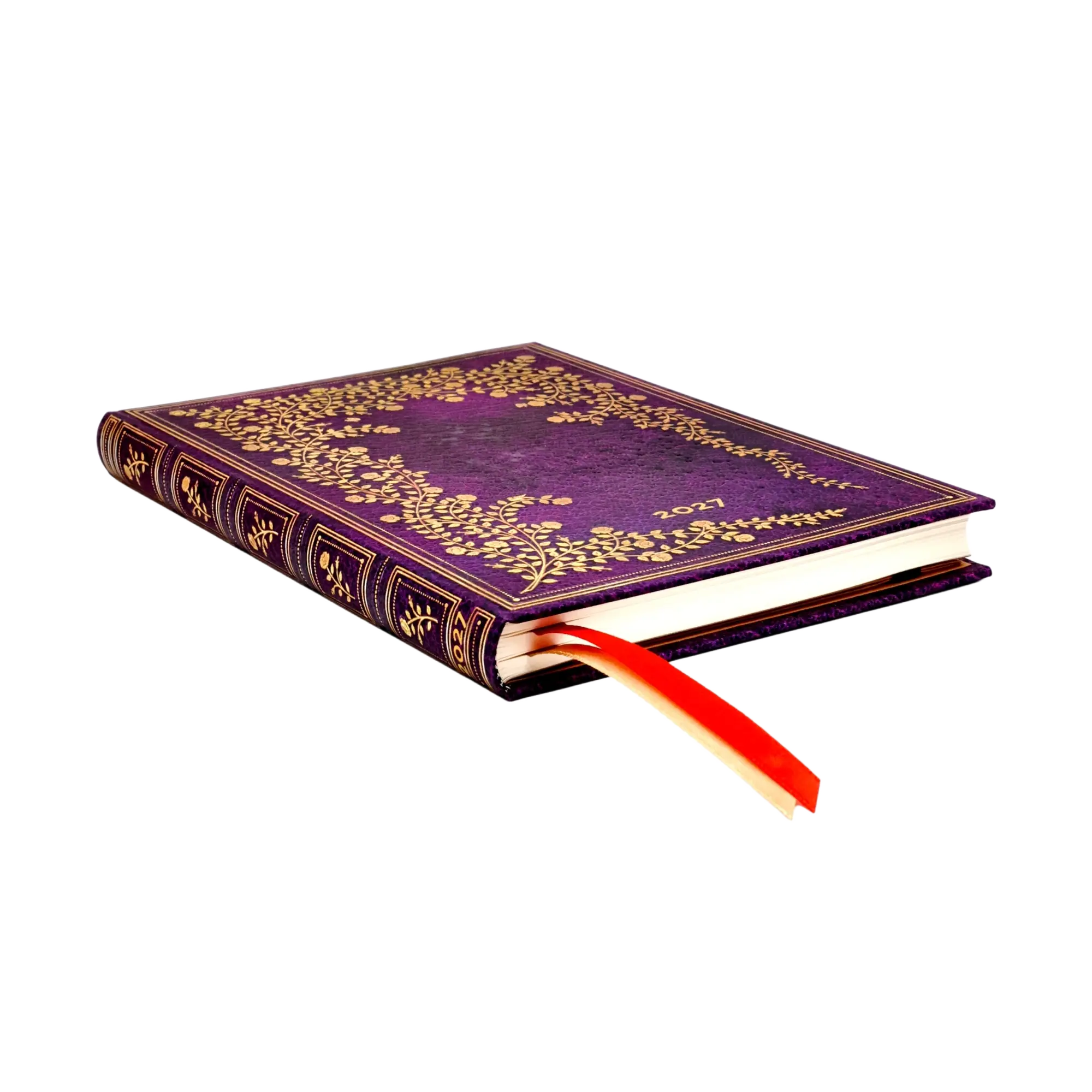 Paperblanks Agenda 2027 Rosa de Nueva York (Midi, Vista Semanal, 12 Meses) cantos y lomo