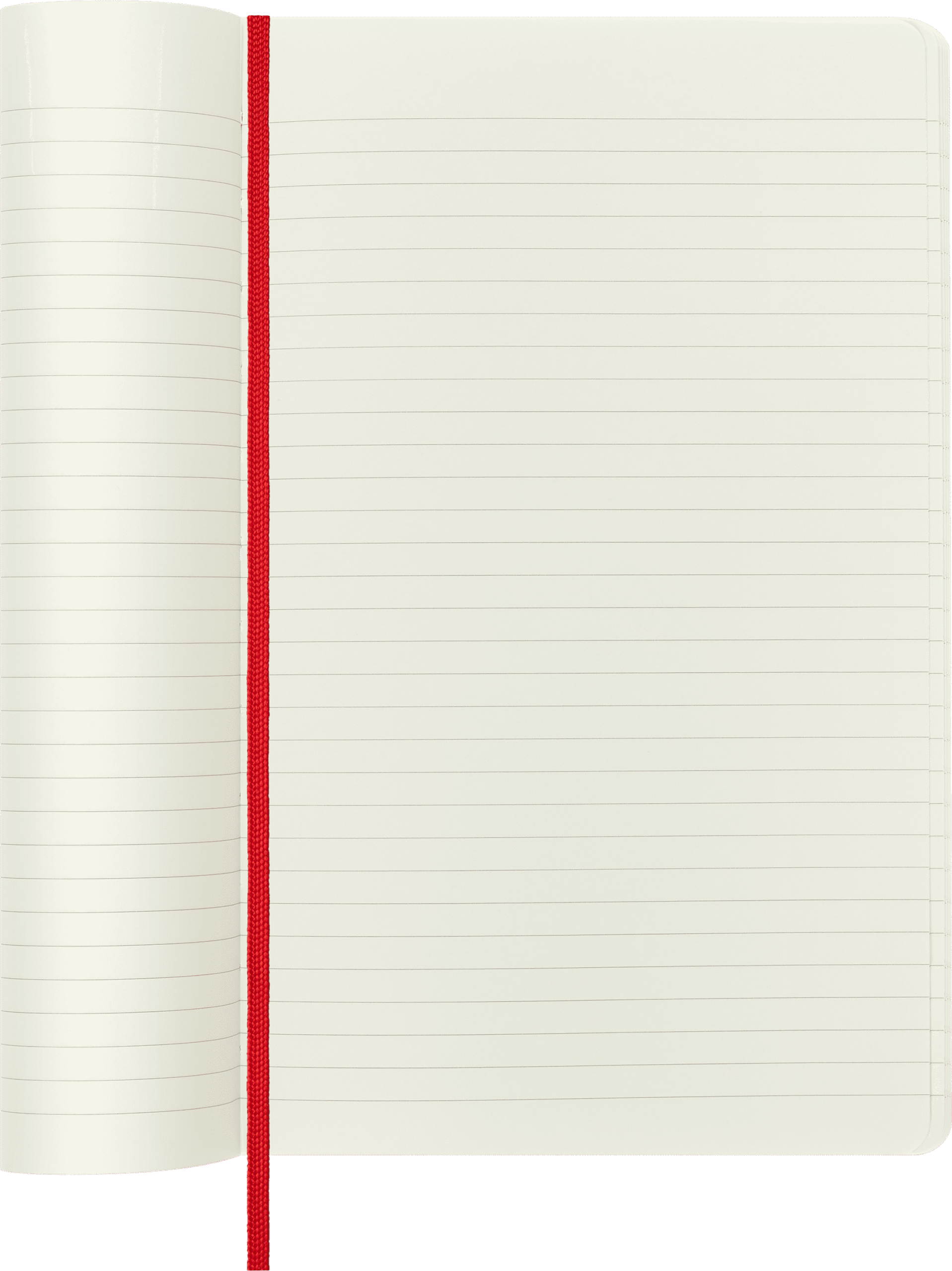 Moleskine Cuaderno Classic Tapa Blanda - Rojo Escarlata, Large (13 × 21 cm), Rayado interior de hojas y diseño abierto