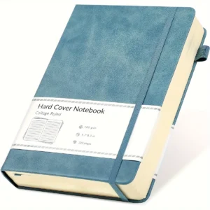Cuaderno diario A5 azul de tapa dura y 320 páginas rayadas